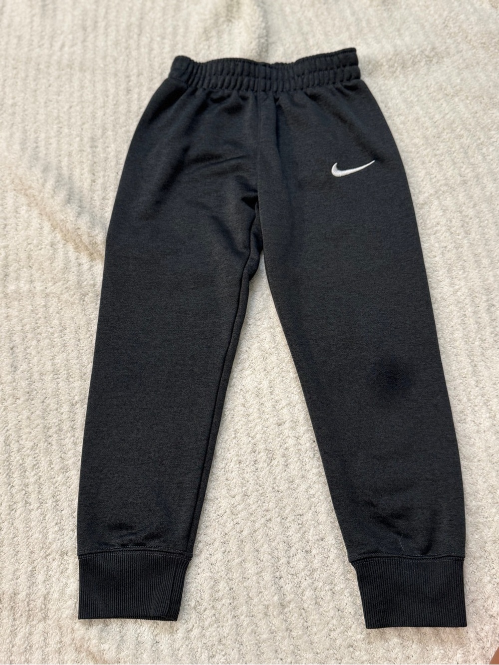 Nike Black Kids' Jogger Sweatpants with White Swoosh